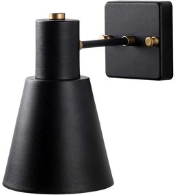 Φωτιστικό Τοίχου - Απλίκα Funnel 942FLG2192 14x24x21cm 1xE27 40W Black-Gold Opviq