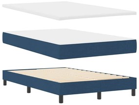 vidaXL Κρεβάτι με ελατήρια με στρώμα Μπλε 120 x 200 cm ύφασμα