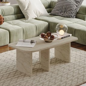 Σετ Τραπεζιών Σαλονιού Τραβερτίνη ETRERA 90x45x35