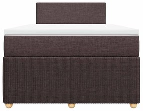 vidaXL Κρεβάτι Boxspring με Στρώμα Σκούρο Καφέ 120x200 εκ. Υφασμάτινο