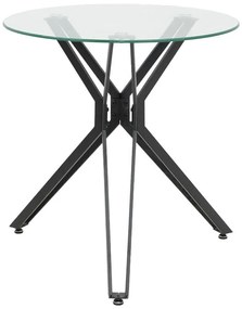Τραπέζι σαλονιού Dezous γυαλί-πόδι μαύρο μέταλλο Φ70x75εκ 70x70x75 εκ.