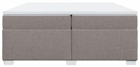 Κρεβάτι Boxspring με Στρώμα Taupe 200x200 εκ. Υφασμάτινο - Μπεζ-Γκρι