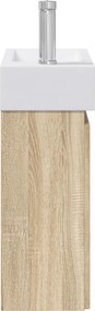vidaXL Μονάδα μπάνιου με βρύση Sonoma Δρυς 45,5 x 22,5 x 84 εκ