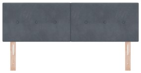 vidaXL LED Κεφαλάρια με κουμπιά Φινίρισμα Γκρι 80 εκ Βελούδο