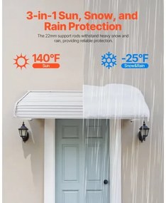VEVOR Window Awning Door Canopy 60x42 in Aluminum Alloy Front Door Awnings