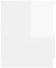 Κομοδίνο Γυαλιστερό Λευκό 40 x 40 x 50 εκ. από Μοριοσανίδα - Λευκό