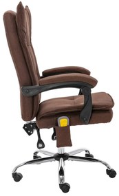 vidaXL Πολυθρόνα Γραφείου Μασάζ Καφέ Υφασμάτινη