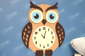 Σετ των 2 Intra απο ξύλο plywood 3mm-4mm πάχος Παιδικό ρολόι . 3D παιδικό ρολόι Δίασταση 30x20 cm INTRAFABR-114806627