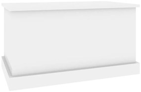 Κουτί Αποθήκευσης Γυαλ. Λευκό 70x40x38 εκ. Επεξεργασμένο Ξύλο - Λευκό