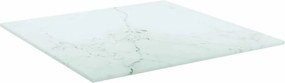 vidaXL Επιφάνεια Τραπεζιού Λευκή 40x40εκ 6 χιλ Ψημ. Γυαλί Μαρμ. Σχέδιο