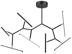 Φωτιστικό Οροφής Φωτεινοί Ράβδοι 2072 Led 3000Κ 68W Sandy Black - Gold Matt Aluminum,Acrylic