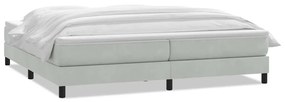 vidaXL Κρεβάτι Boxspring με Στρώμα Ανοιχτό Γκρι 180x210 εκ. Βελούδινο