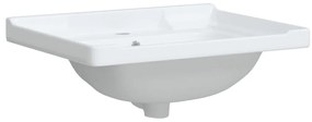 vidaXL Νιπτήρας Μπάνιου Ορθογώνιος Λευκός 61 x 48 x 23 εκ. Κεραμικός