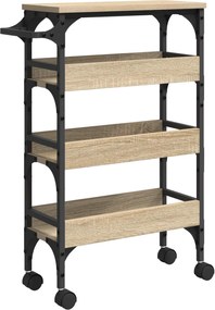 vidaXL Καρότσι Κουζίνας Δρύς Sonoma 53 x 20 x 76 εκ.
