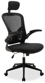 Manager office chair Ergoline with fabric mesh in black colour 61.5x65x116 εκ.