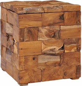 vidaXL Σκαμπό Αποθήκευσης από Μασίφ Ξύλο Teak