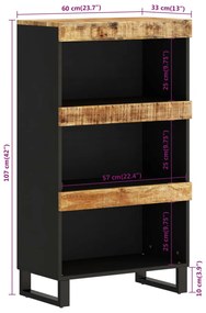 vidaXL Βοηθητικό Ντουλάπι 60 x 33 x 107 εκ. από Μασίφ Ξύλο Μάνγκο