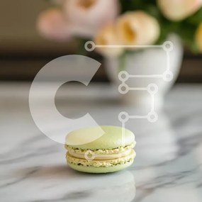 Intra Συλλεκτικό Ξύλινο Παζλ Plywood  4mm - Πράσινο Macaron σε μαρμάρινη επιφάνεια με λουλούδια Σε Ξύλινο Κουτί - Διαστάσεις: 10x10 cm – 25 κομμάτια
