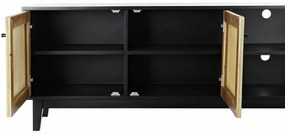 Τηλεόραση DKD Home Decor Μαύρο Έλατο ρατάν (160 x 65 x 38 cm)