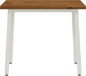 vidaXL 110 x 55 x 75 cm Στερεό Ξύλο Ακακίας Φυσικό και Λευκό