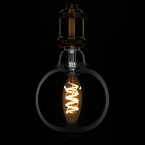 GloboStar 99139 Λάμπα E27 G125 Γλόμπος LED SOFT SPIRAL FILAMENT 6W 470 lm 320° AC 85-265V Edison Retro με Φιμέ Γυαλί Θερμό Λευκό 2700 K Dimmable