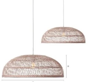 Κρεμαστό Φωτιστικό Οροφής Ε27 40W Rattan Φυσικό 124-01245-04 Luma Lighting-124-01245-04-Μπεζ 124-01245-04