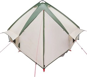vidaXL Τέντα Τιπί 6 Ατόμων Πράσινο και Λευκό 431 x 366 x 185 εκ.