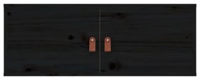 vidaXL Ντουλάπια Τοίχου 2 τεμ. Μαύρα 80x30x30εκ από Μασίφ Ξύλο Πεύκου