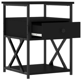 vidaXL Κομοδίνα 2 τεμ. Μαύρα 40 x 42 x 55 εκ. από Επεξεργασμένο Ξύλο