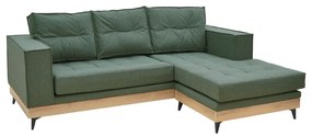 Γωνιακός καναπές αναστρέψιμος Mirabel pakoworld πράσινο ύφασμα-φυσικό ξύλο 250x184x100εκ Model: 166-000023