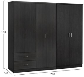 ΝΤΟΥΛΑΠΑ 6ΦΥΛΛΗ BLAKELY HM21235.01 ΜΕΛΑΜΙΝΗ ΧΡΩΜΑ ZEBRANO 201x43x181Υεκ