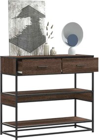 vidaXL Τραπέζι Κονσόλα Καφέ Δρυς 90x35x80 εκ. Επεξεργασμένο Ξύλο