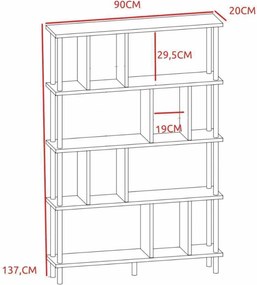 Βιβλιοθήκη Sapphire Δρυς LOBRAL 90x20x137