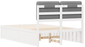 vidaXL Σκελετός Κρεβατιού με Επενδεδυμένο Κεφαλάρι Ανοιχτό γκρι