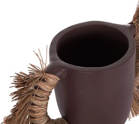 Επιτραπέζιο Διακοσμητικό Βάζο ALICA C4668.07L Τερακότα Σοκολατί χρώμα &amp; Grass 64x22x38Υεκ. 64x22x38 εκ.
