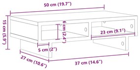 Βάση Οθόνης Γκρι Sonoma 50x27x15 εκ. από Επεξεργασμένο Ξύλο - Γκρι