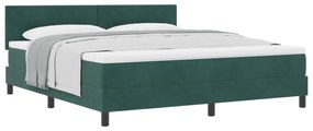vidaXL κρεβάτι Box Spring με στρώμα  σκούρο πράσινο Super King βελούδο