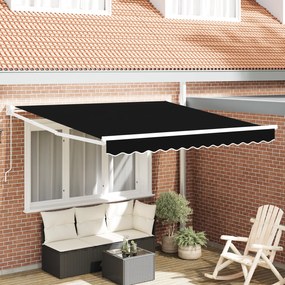 vidaXL Ανασυρόμενη τέντα  Μαύρη 300x250 cm