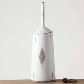 Βάζο Ανάγλυφο FIK369 19,5x19,5x64,5cm White Epsiel Πολυρεσίνη