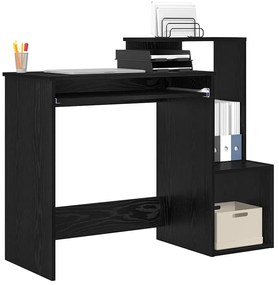 vidaXL Γραφείο Μαύρη Οξυά 106 x 40 x 88.5 εκ Επεξεργασμένο ξύλο
