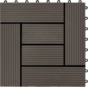 vidaXL Πλάκα Κατασκευής 22 pcs Σκούρο Καφέ 30 x 30 cm WPC