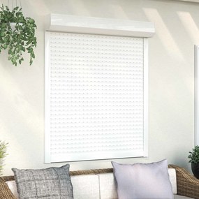 vidaXL Ρολό εισόδου Λευκός 110 x 130 cm Αλουμίνιο και Πολυουρεθάνη