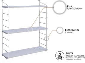 Ράφι Τοίχου Λευκό ARMONI 72x20x85