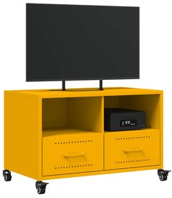 vidaXL Έπιπλο Τηλεόρασης Μουσταρδί Κίτρινο 68x39x43,5 εκ. από Ατσάλι
