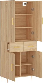 vidaXL Ντουλάπι Sonoma δρυς 69,5 x 34 x 180 εκ. από Επεξεργασμένο Ξύλο