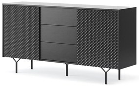Μπουφές Με Συρτάρια Raven ΙΙ 144x38x83cm Anthracite Μελαμίνη,Μέταλλο