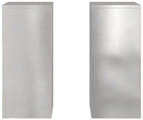 vidaXL Στήριξη φυτών 2 pcs Ασημί 24 x 24 x 55 εκ. Ανοξείδωτο ατσάλι