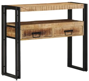 vidaXL Τραπέζι κονσόλας με ράφι Καφέ 90 x 33 x 75 εκ Μασίφ ξύλο μάνγκο