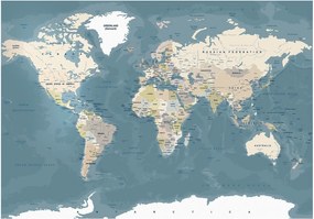 Αυτοκόλλητη φωτοταπετσαρία - Vintage World Map - 441x315