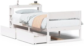 vidaXL Σκελετός Κρεβ. Χωρίς Στρώμα Λευκό 90x190 εκ Μασίφ Πεύκο